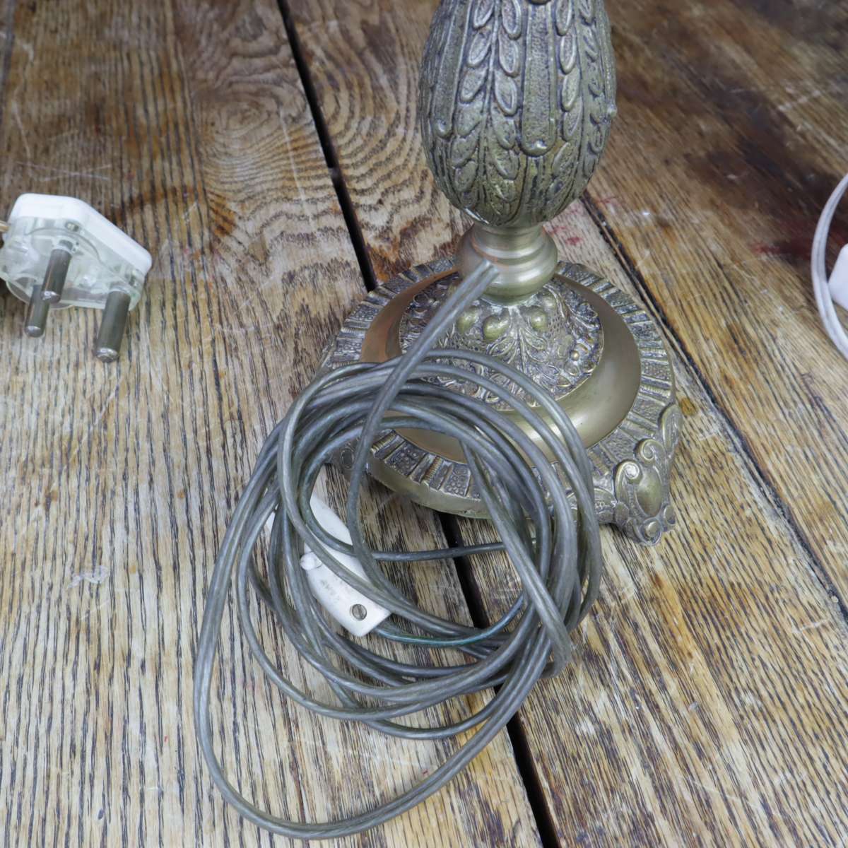 **VINTAGE** Bedside Table Lamps - Wooden + Marble + Metal - Pre-Owned