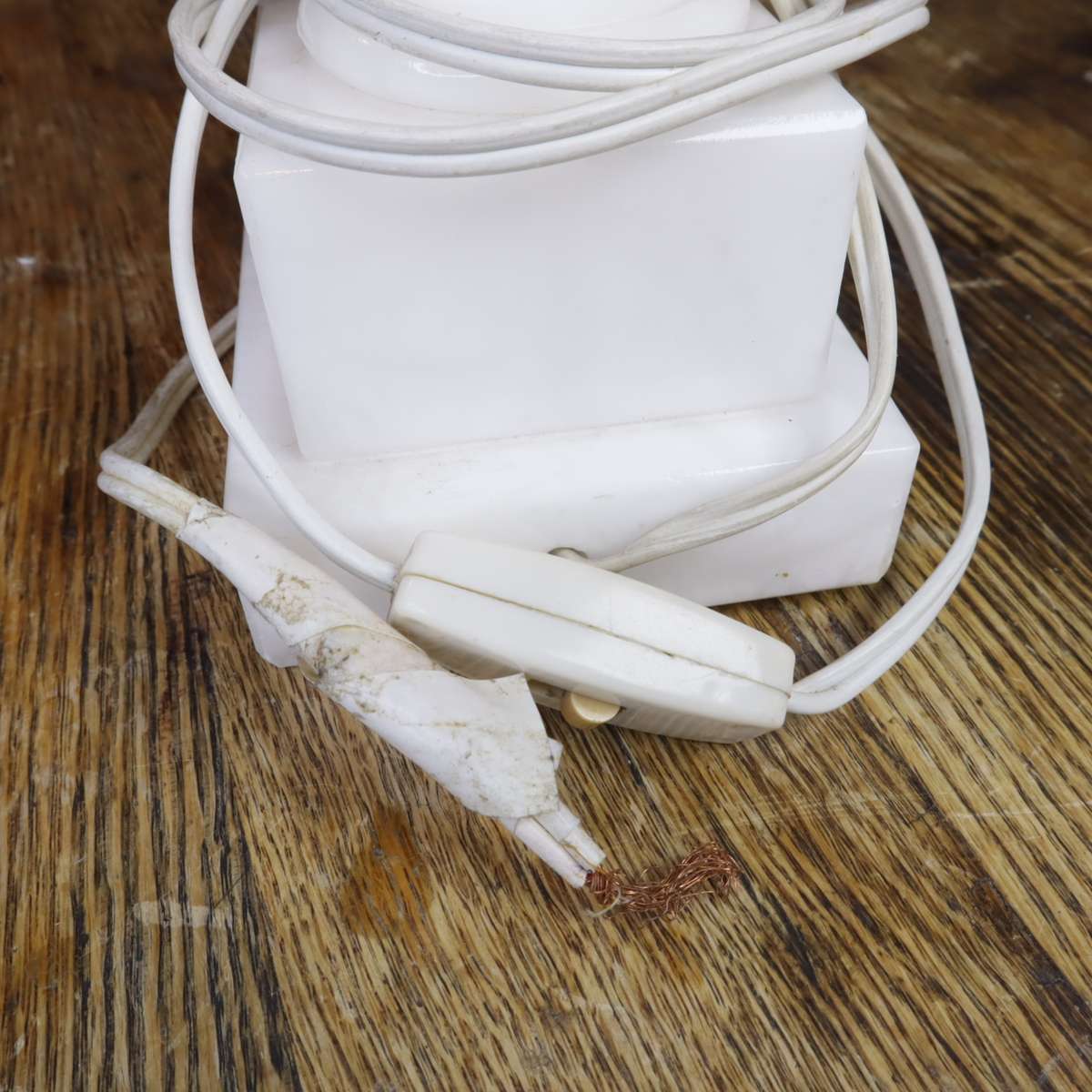 **VINTAGE** Bedside Table Lamps - Wooden + Marble + Metal - Pre-Owned