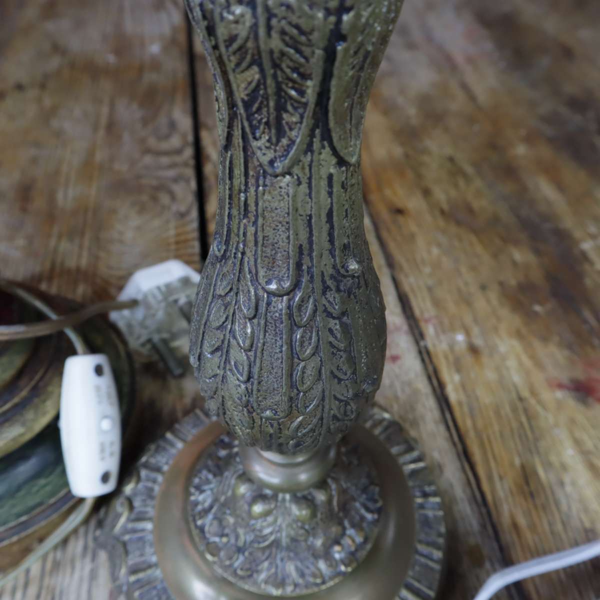 **VINTAGE** Bedside Table Lamps - Wooden + Marble + Metal - Pre-Owned