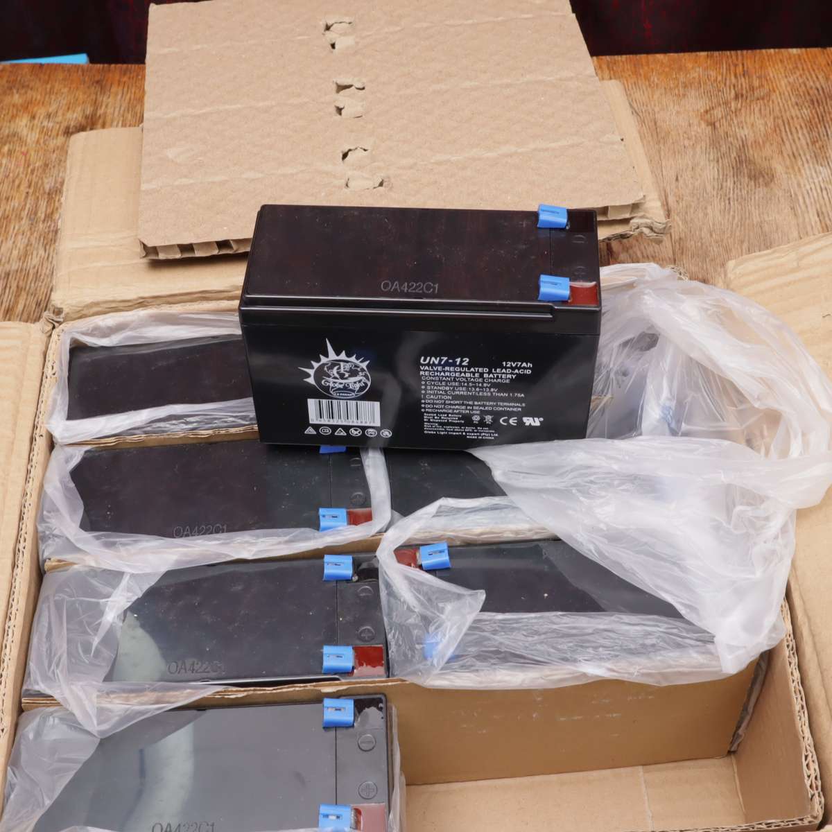 8 Pcs - 12V7Ah Valve Regulated Lead Acid Battery - UN7-12