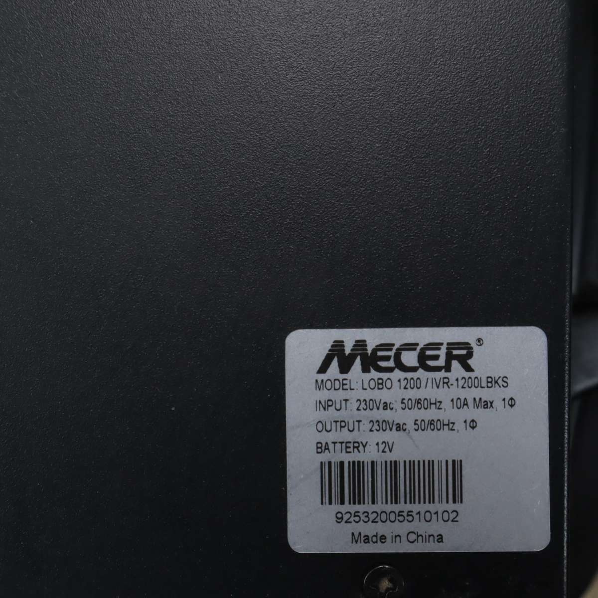 Mecer LOBO 1200 / IVR-1200LBKS 1200VA 720W Inverter with 12V 100Ah Battery
