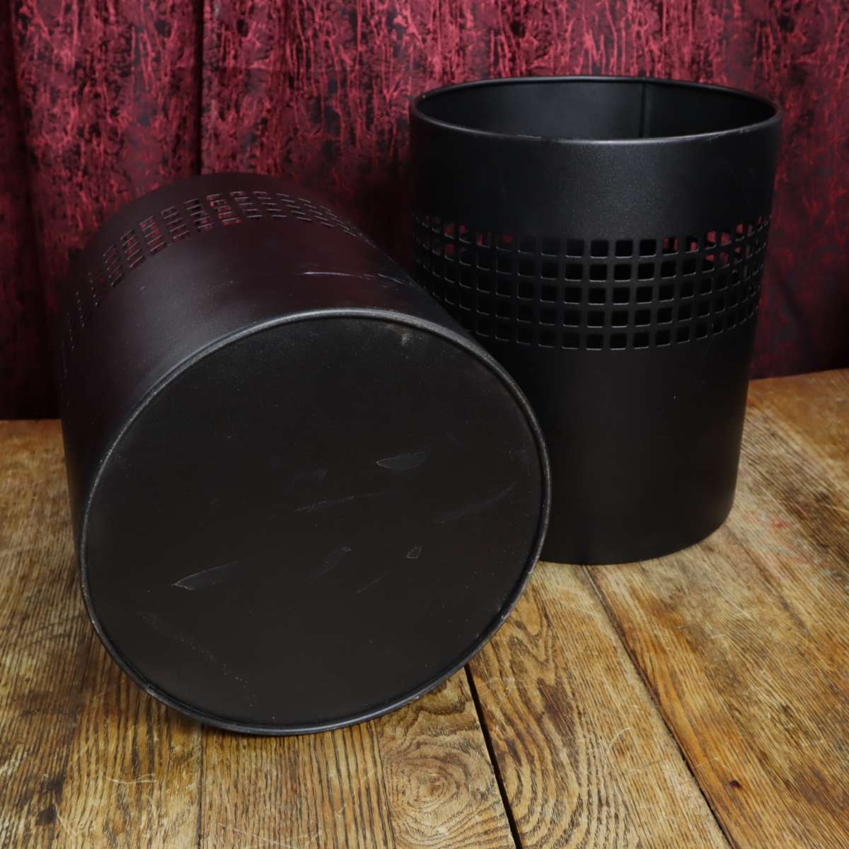 Steel Office Waste Paper Bin - Square Punch  240 x 29.3cm