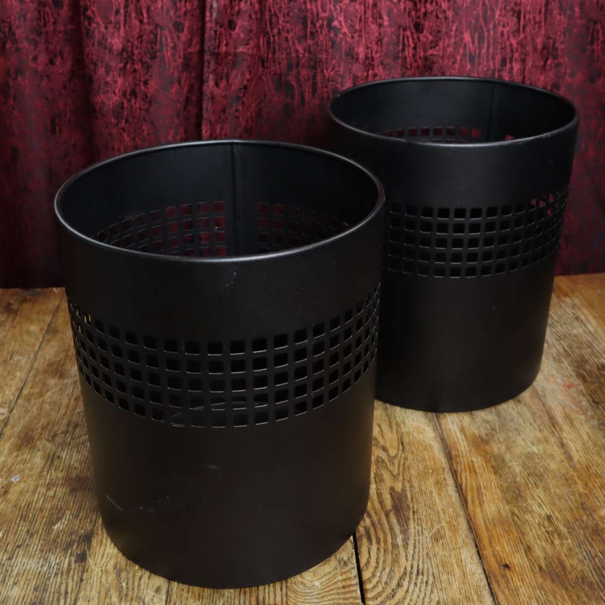 Steel Office Waste Paper Bin - Square Punch  240 x 29.3cm