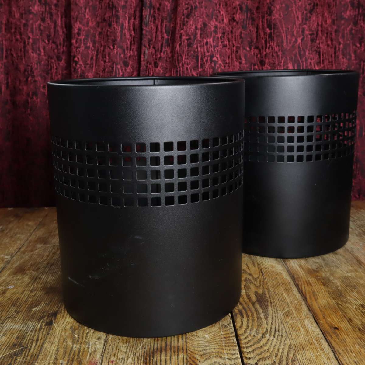 Steel Office Waste Paper Bin - Square Punch  240 x 29.3cm