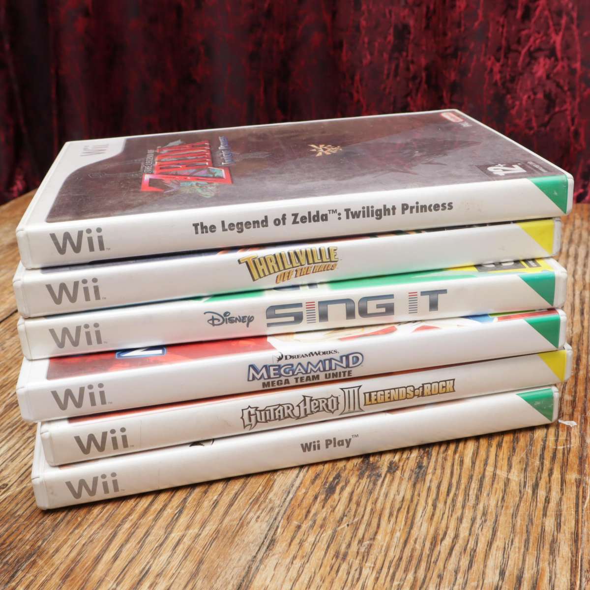 Nintendo Wii RVL-001(EUR) Gaming Console Set with Six Games - Black & White Controller