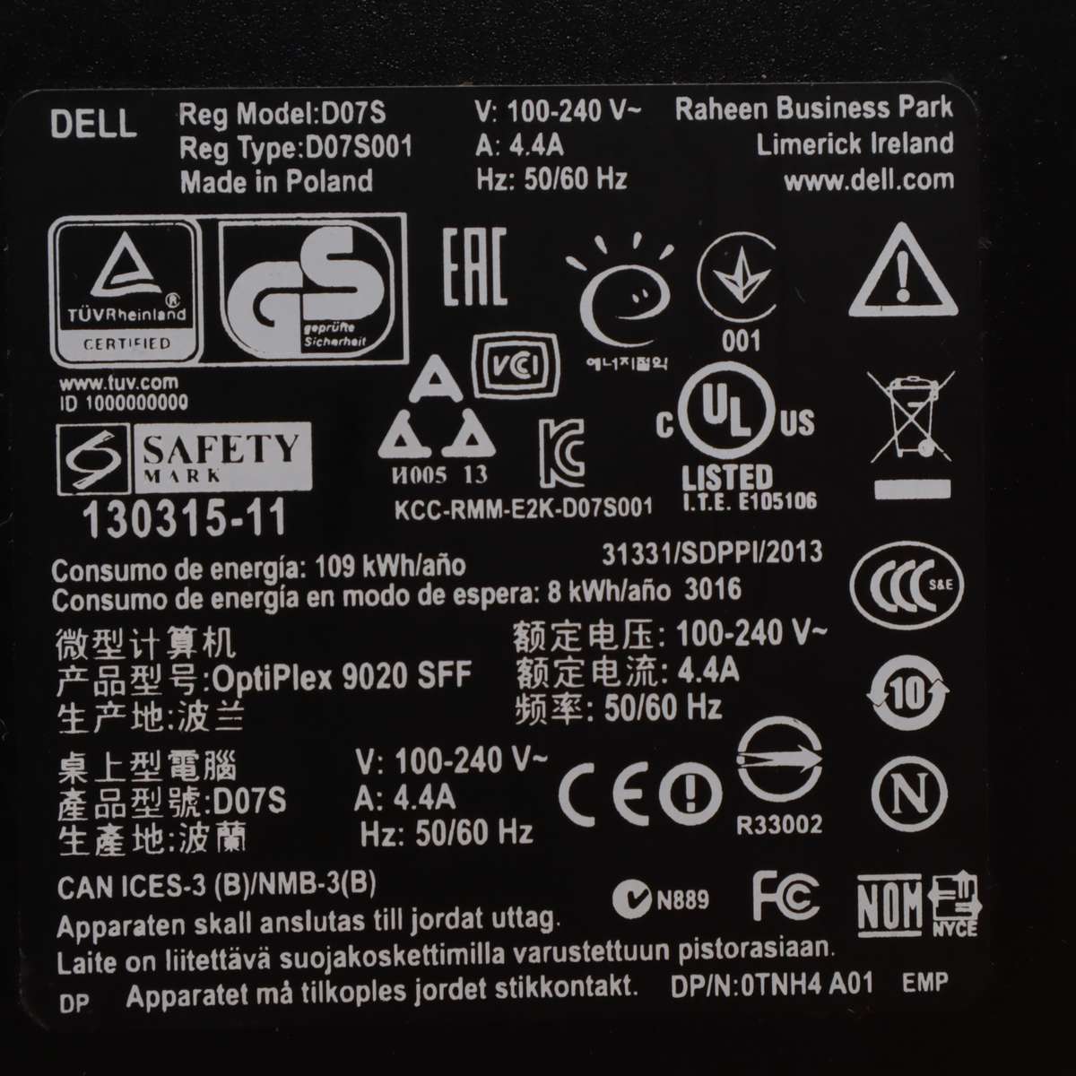 Dell OptiPlex 9020 Keyboard & Mouse - 3.2GHz Core i5 500GB HDD 4GB RAM 4-Cores - D07S