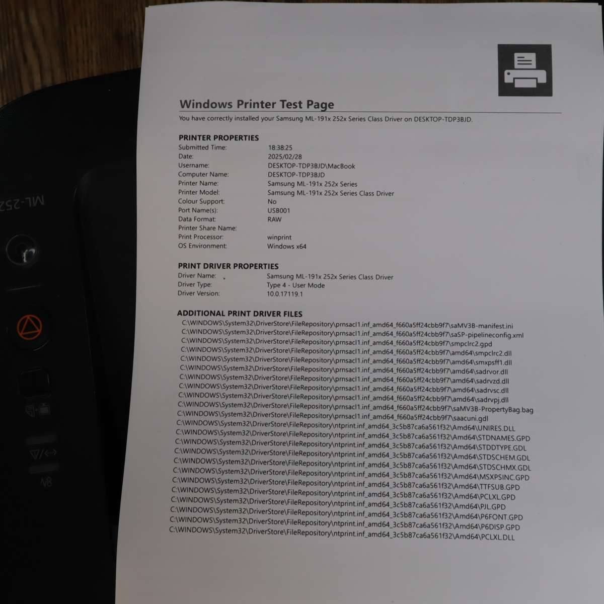 Samsung ML-2525 A4 Mono Laser Printer