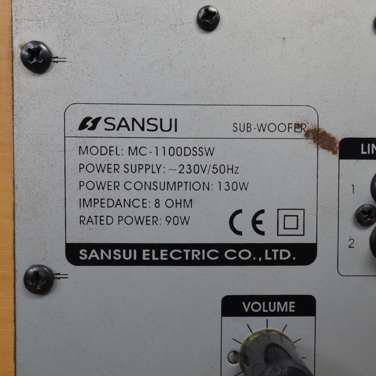 Sansui Speaker System - Sub-woofer MC-1100DSSW and Mains LXS-M330