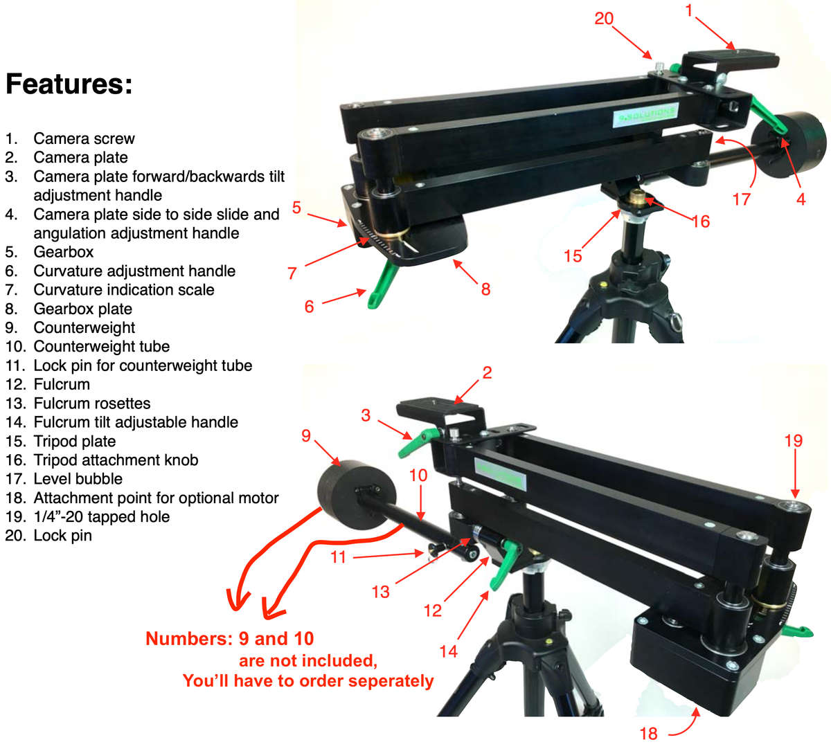 9.SOLUTIONS C-Pan Arm Camera Guide System 9.CPA1
