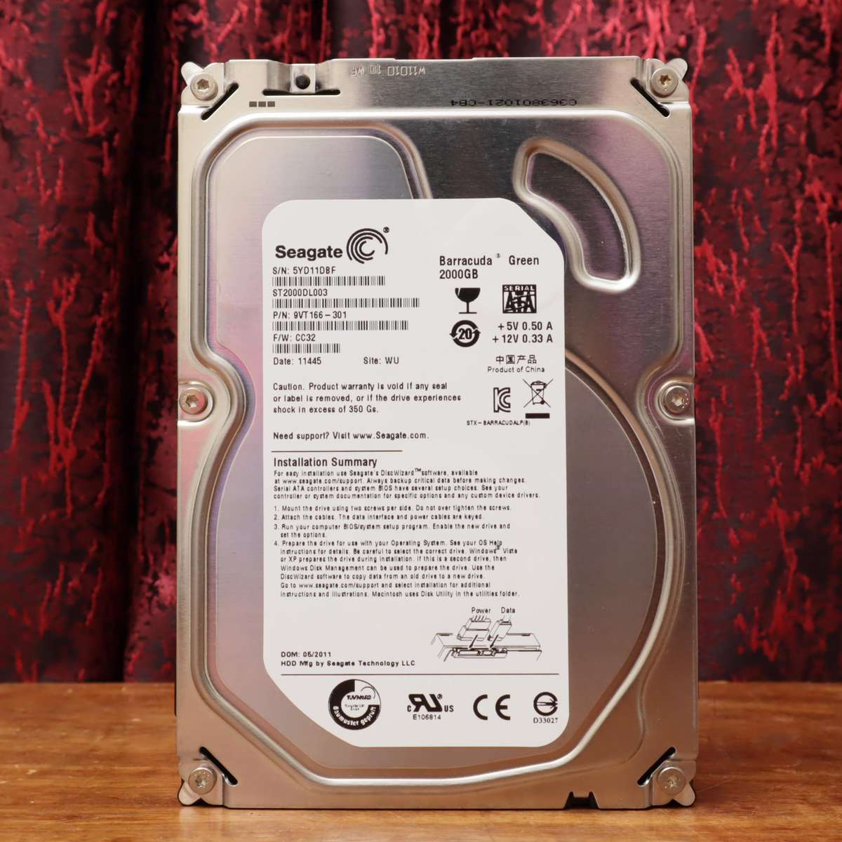 Seagate Barracuda 2TB Desktop 3.5" Internal Hard Drive ST2000DL003 SATA 6Gb/s 64MB Cache