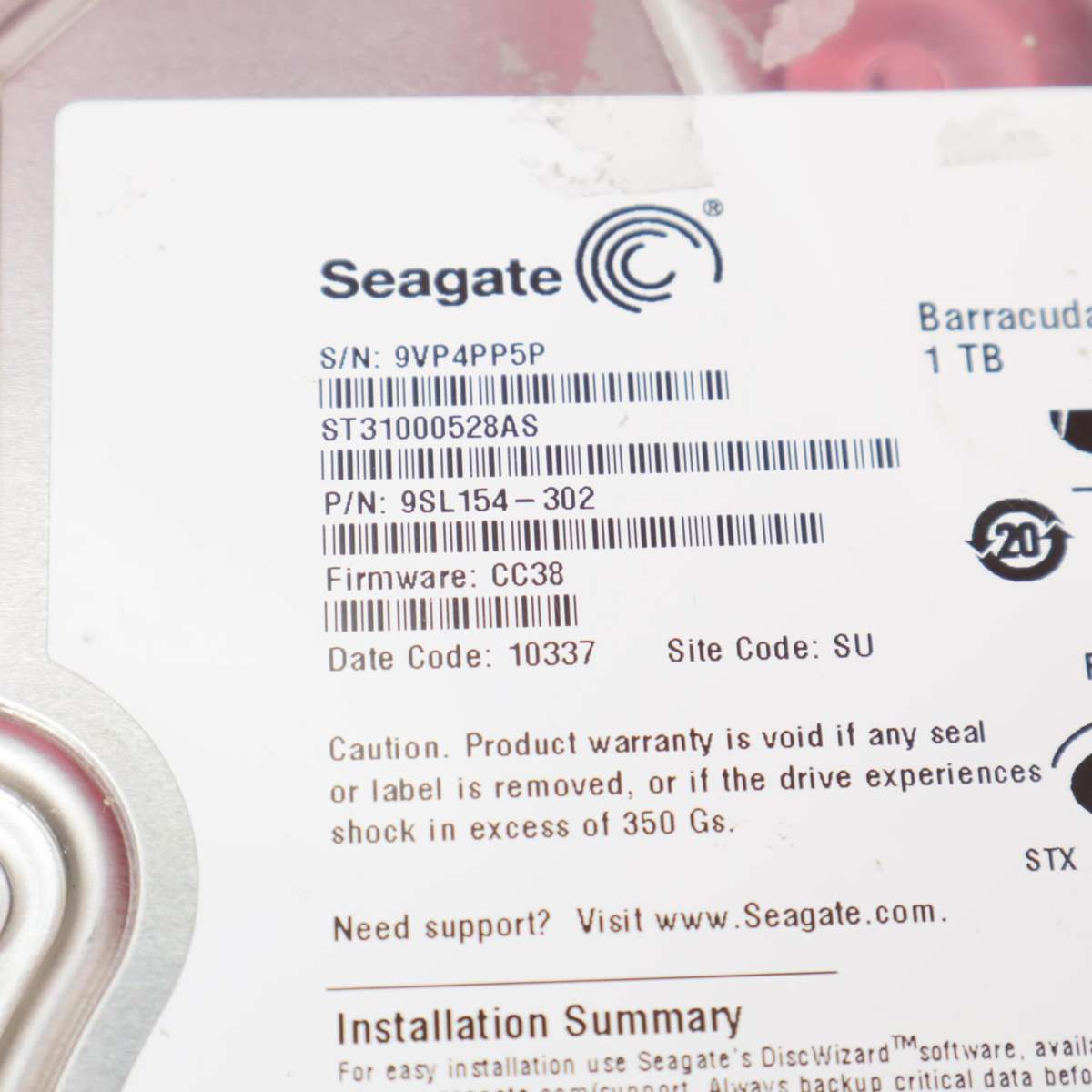 Seagate 1TB Desktop 3.5" Hard Drive ST31000528AS SATA 6Gb/s 7200RPM