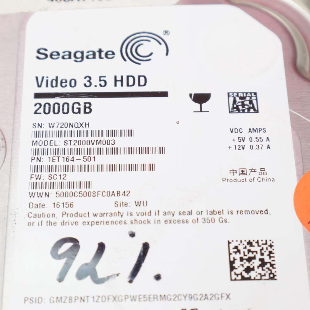 Seagate 2TB Desktop 3.5" Hard Drive ST2000VM003 SATA 6Gb/s 64MB Cache