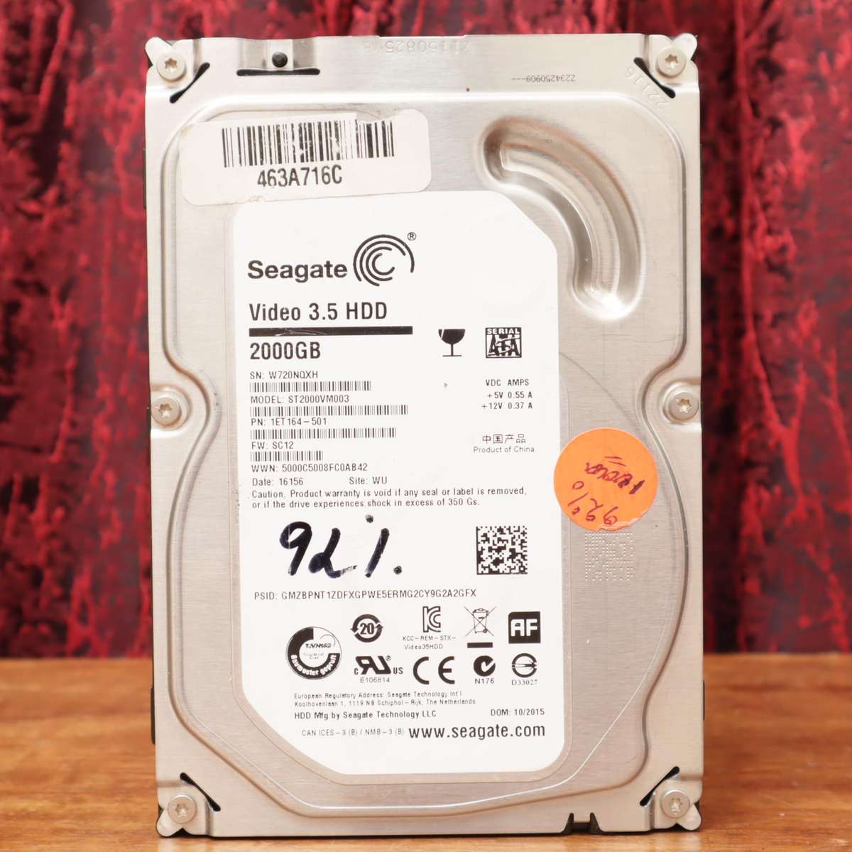 Seagate 2TB Desktop 3.5" Hard Drive ST2000VM003 SATA 6Gb/s 64MB Cache