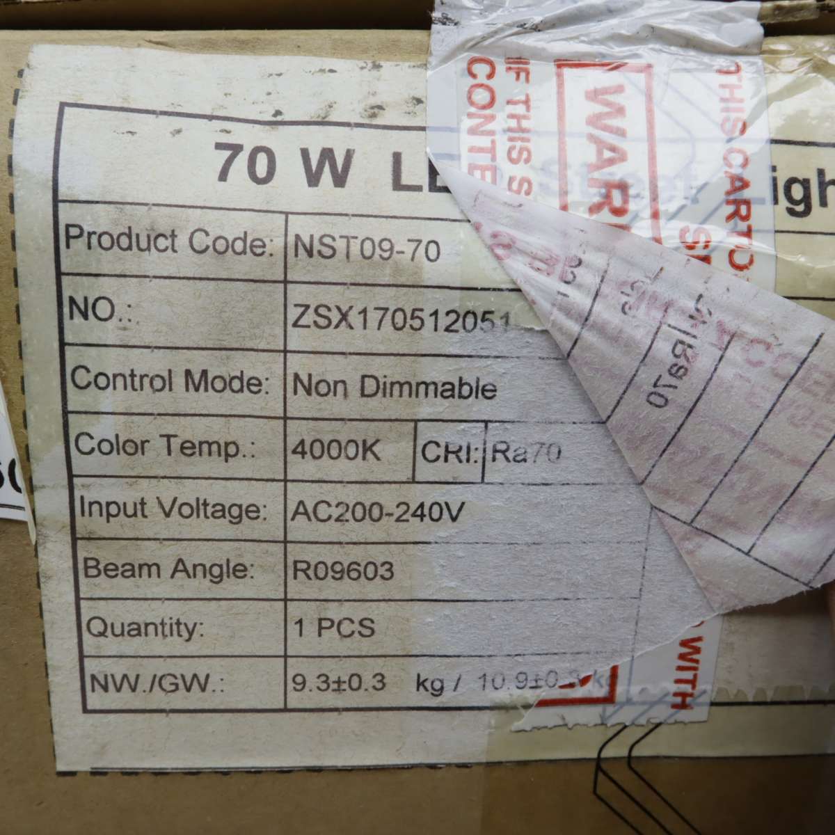 70W LED Street Lights NST09-70 - 4000K CRI(Ra):70