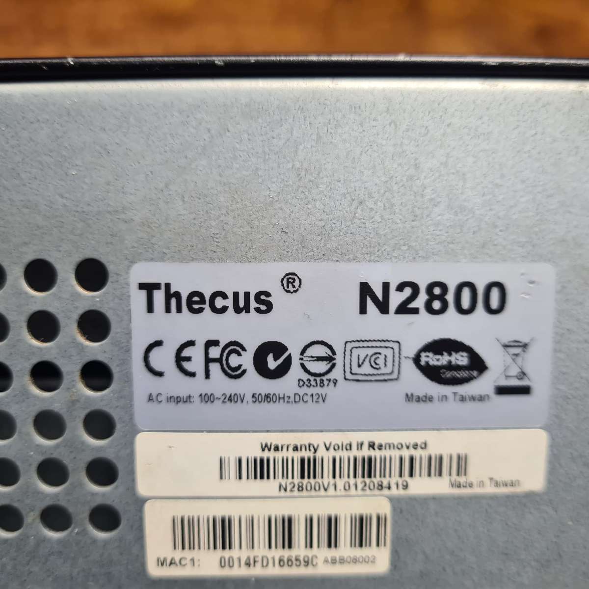 Thecus N2800 NAS Server 2.13GHz Intel Atom 4GB RAM Two Bays