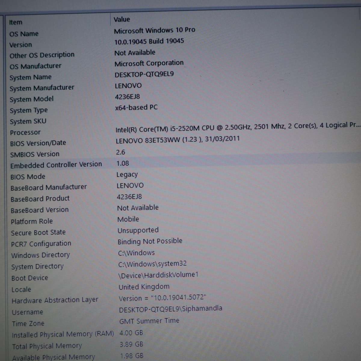 Lenovo ThinkPad T420 2.5GHz Core i5 320GB HDD 4GB RAM 14"