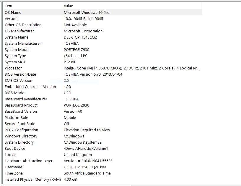 Toshiba Portege Z930 13" Laptop PC Core i7 4GB RAM 2.1GHz