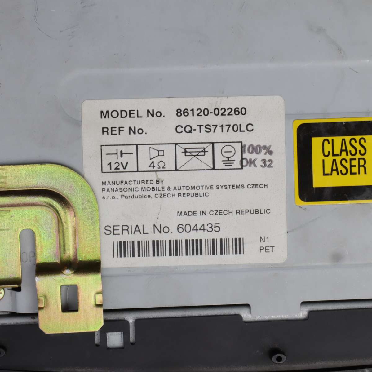 Toyota Overhead Unit Radio 86120-02260 W58802 - Pre-Owned