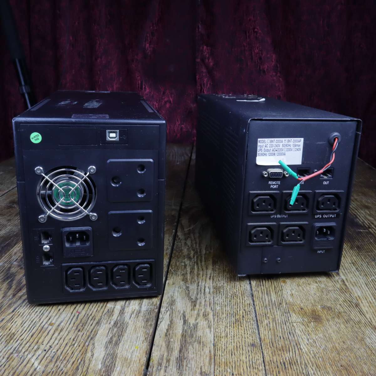 Mecer ME-2000-VU+ AND Powercom Black Knight BNT-2000AP UPS LOT - Pre-Owned