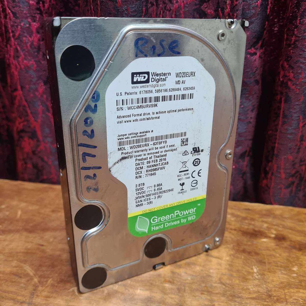 Wester Digital WD Green 2TB Desktop 3.5" Hard Drive WD20EURX