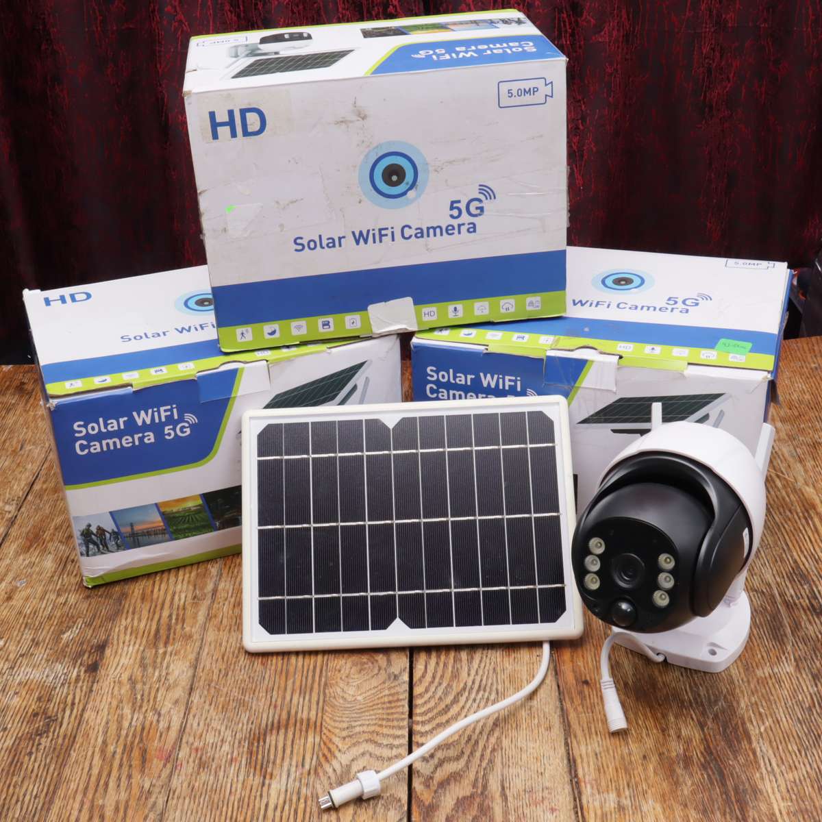 3 PCs - Solar Powered IP WiFi CCTV Security Camera Inbuilt  Lithium Battery 1080P
