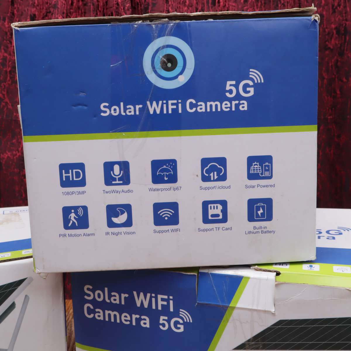 3 PCs - Solar Powered IP WiFi CCTV Security Camera Inbuilt  Lithium Battery 1080P