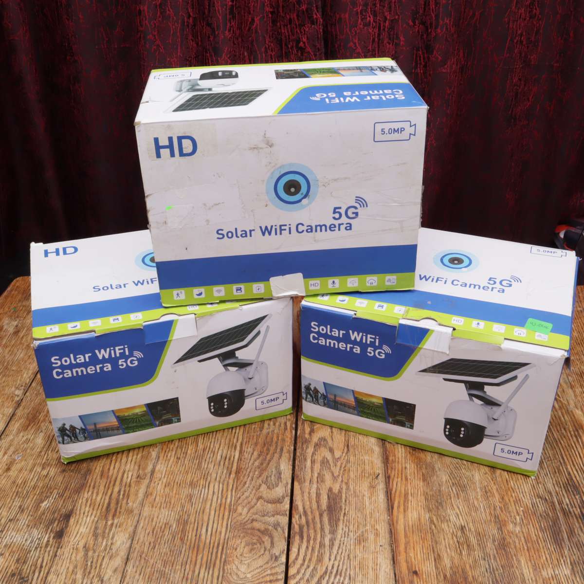 3 PCs - Solar Powered IP WiFi CCTV Security Camera Inbuilt  Lithium Battery 1080P