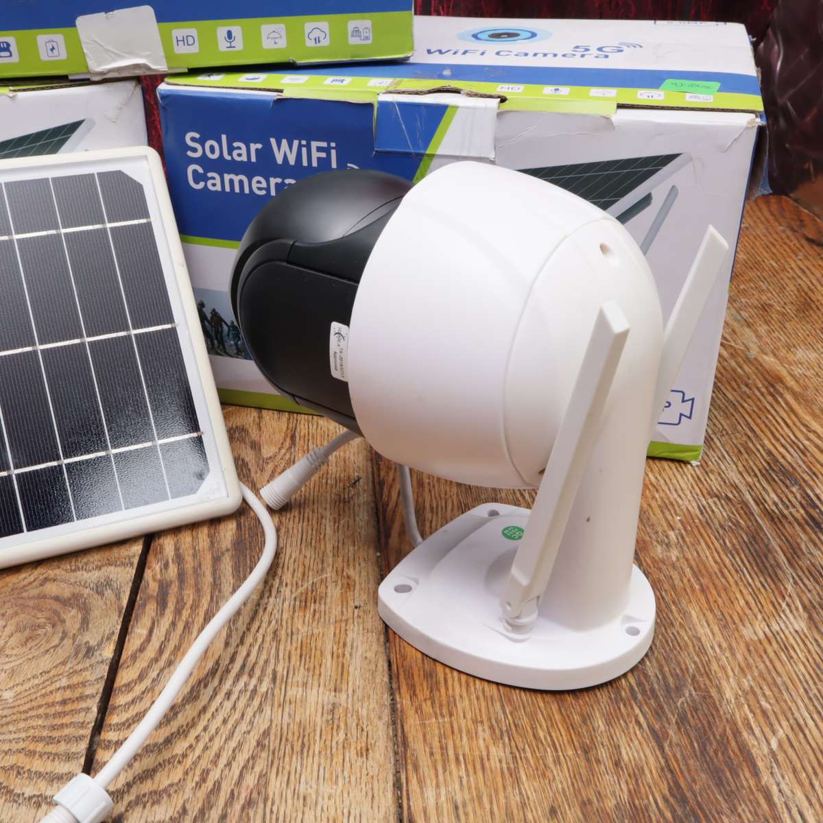 3 PCs - Solar Powered IP WiFi CCTV Security Camera Inbuilt  Lithium Battery 1080P