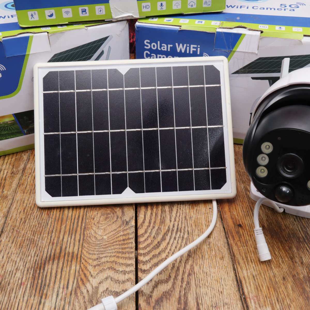 3 PCs - Solar Powered IP WiFi CCTV Security Camera Inbuilt  Lithium Battery 1080P
