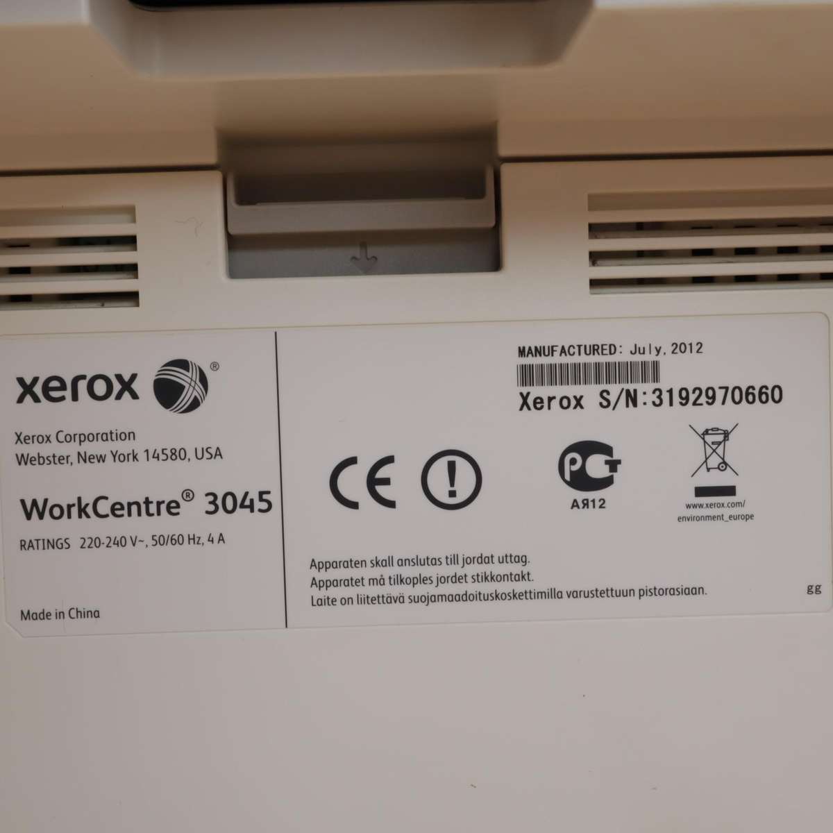 WorkCentre® 3045 Monochrome All-In-One Laser Toner Printer