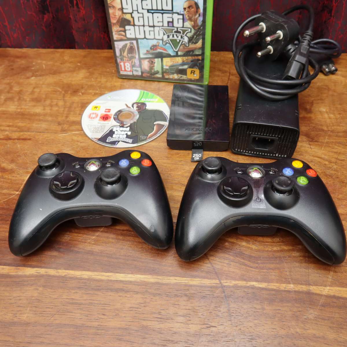 XBox 360S Console Slim - Two Games - Two Controllers - 250GB HDD