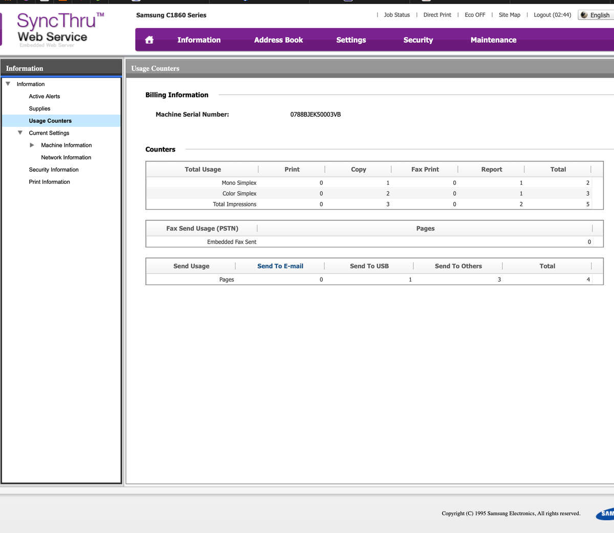 Samsung Xpress C1860FW A4 Colour All-In-One Laser Printer - Pre-Owned (LIKE NEW)