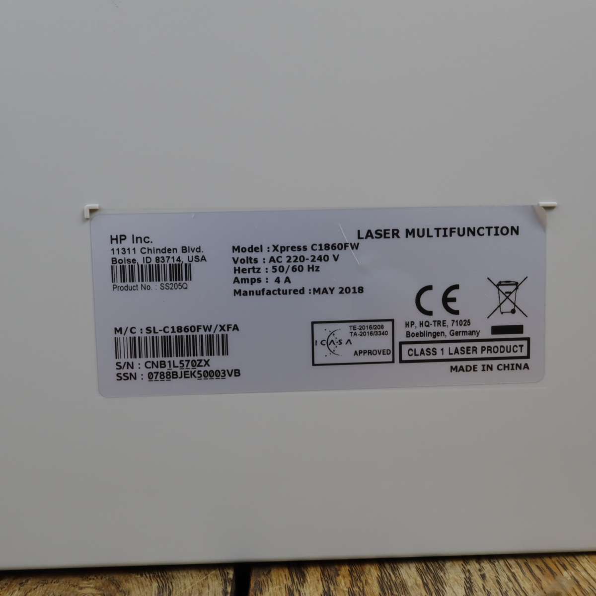 Samsung Xpress C1860FW A4 Colour All-In-One Laser Printer - Pre-Owned (LIKE NEW)