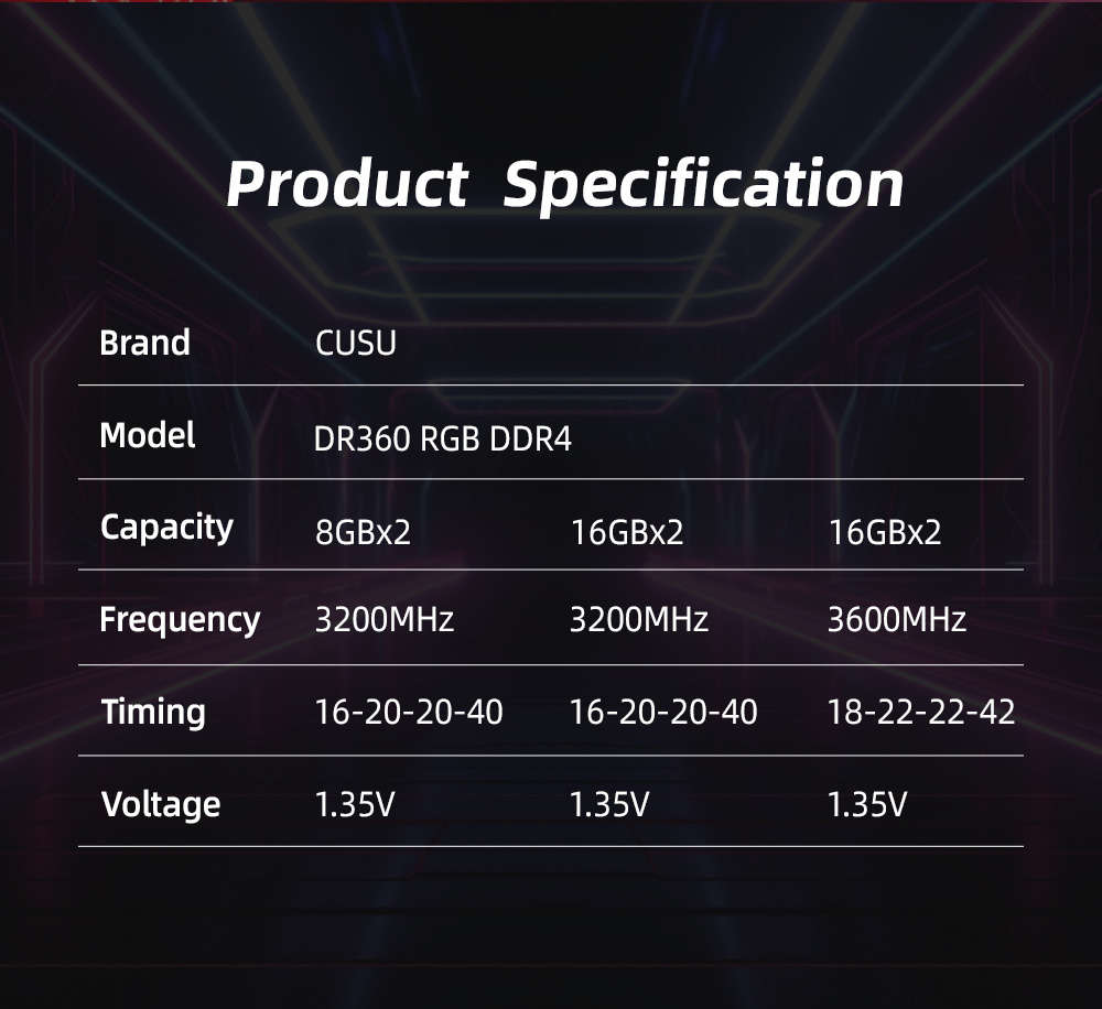 CUSU DR360 16gb DDR4 Ram kits -NEW