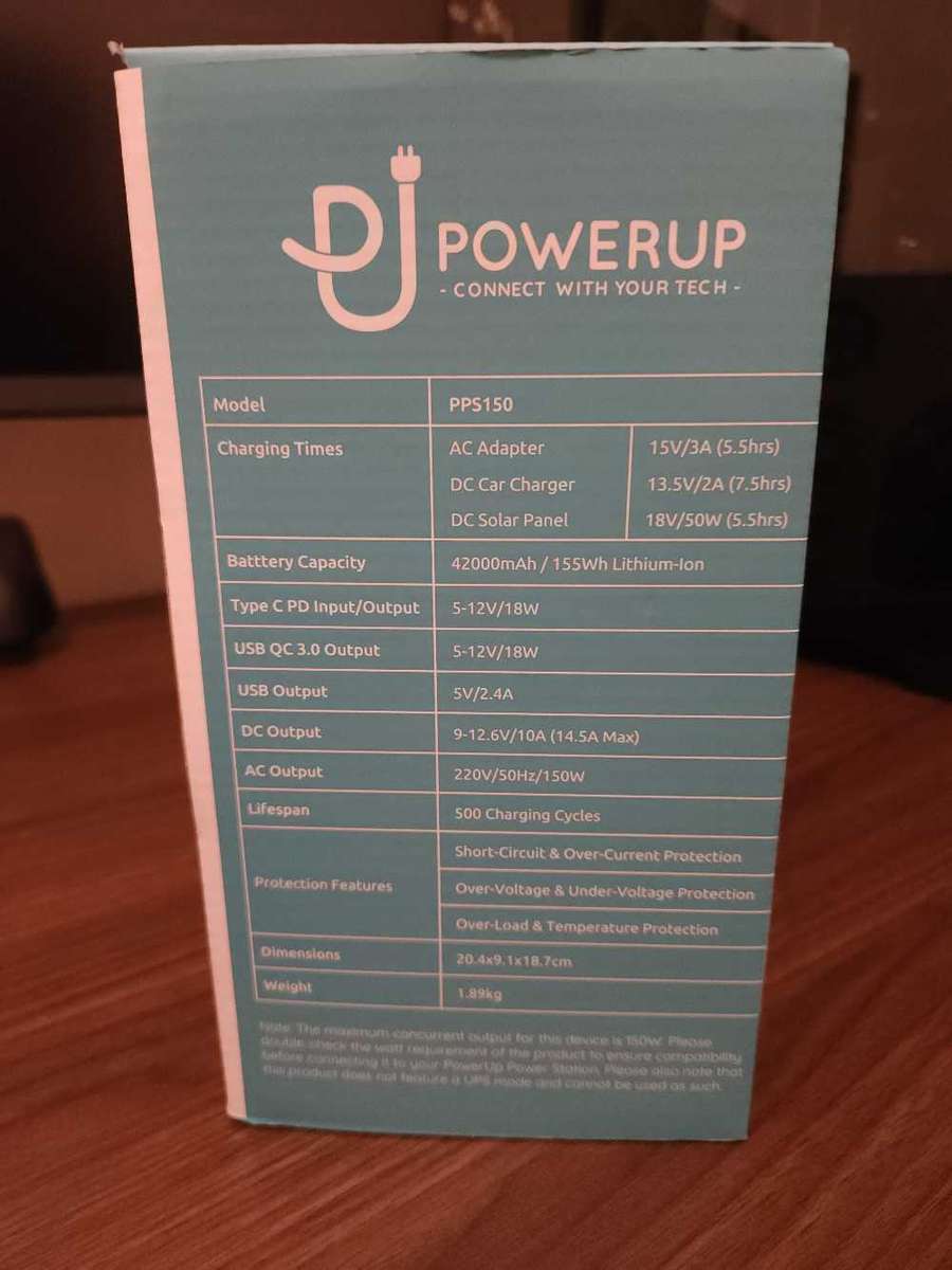 PowerUp 150W Lithium-Ion Portable Power Station SA Plug