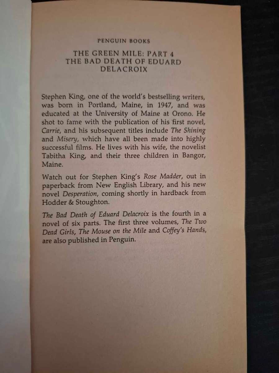 The green mile (part 4) by Stephen King