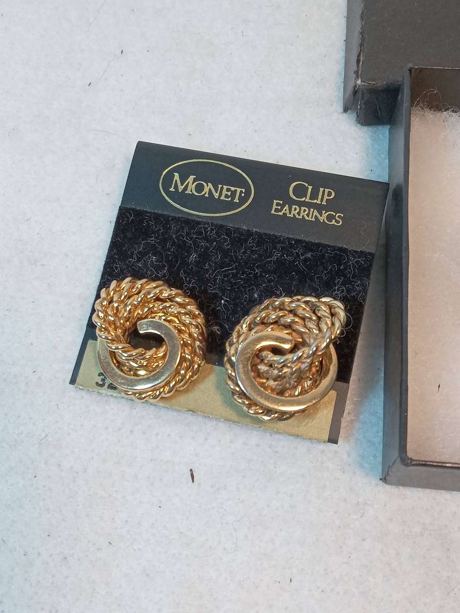 2 Pairs Original Monet Designer Earrings