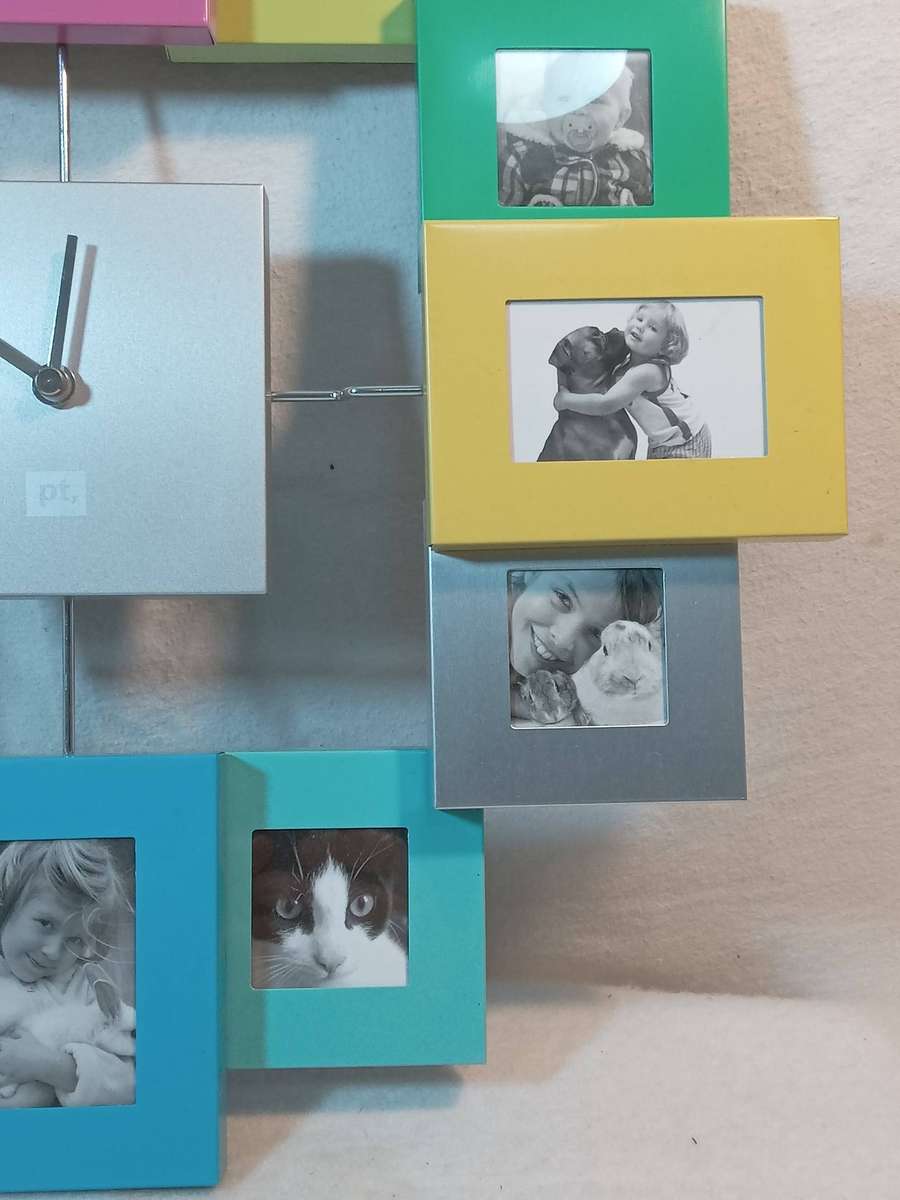 Present Time Designer Photo Frame Clock (Tested working and near new condition)