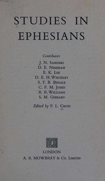 Studies in Ephesians - Mowbrays