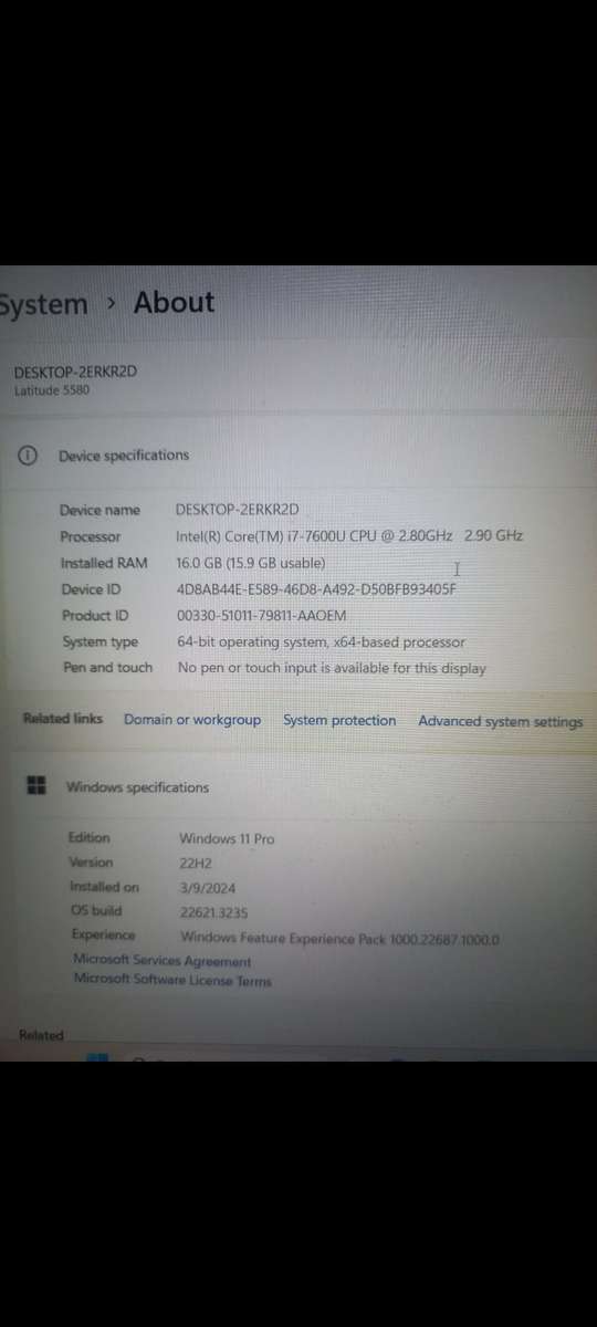 Dell latitude 5580 core i7 7th generation