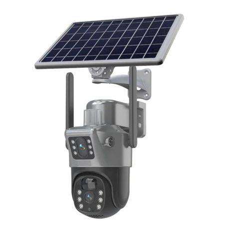 Dual lens wifi solar camera