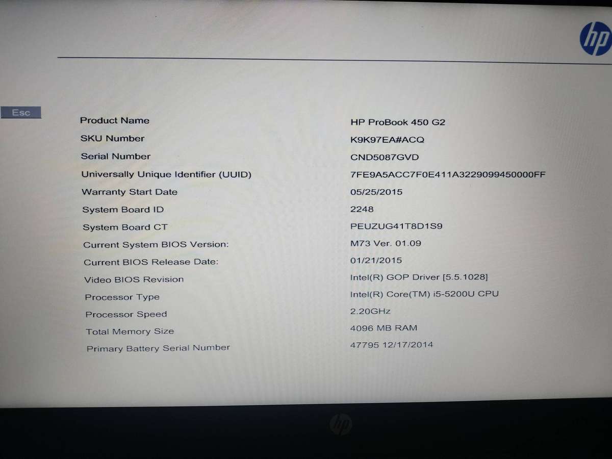 HP PROBOOK 450 G2 CORE i5