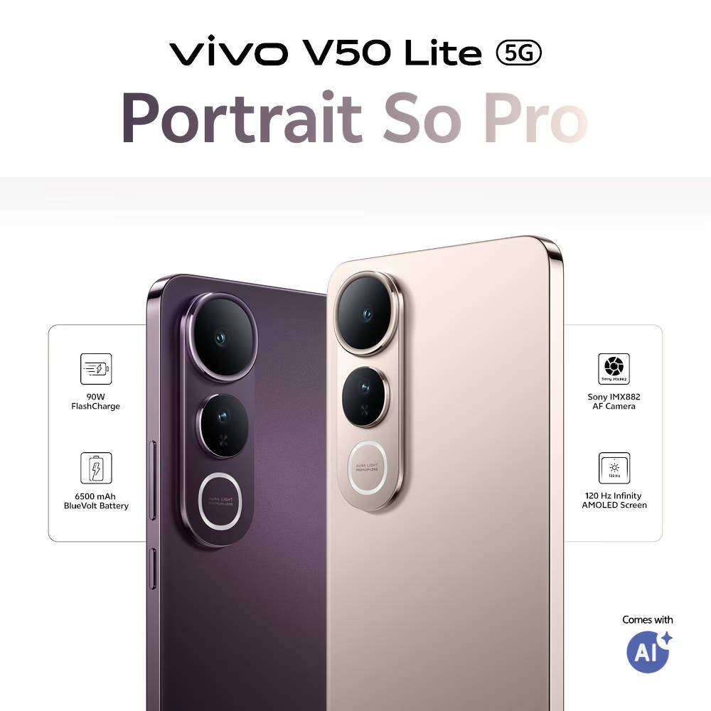 Vivo V50 Lite 8GB+256GB + Free Vivo Backpack