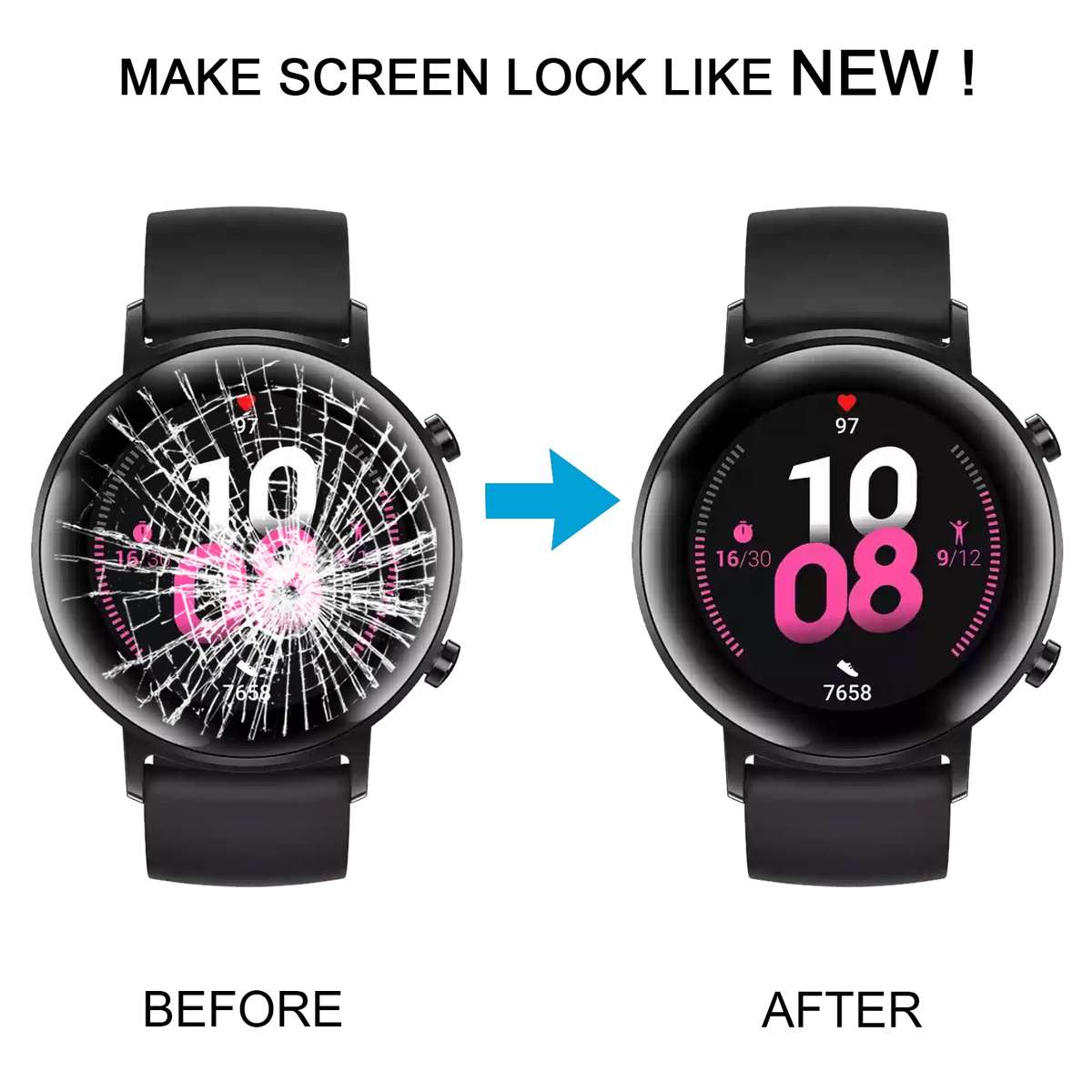 Original LCD Screen and Digitizer Full Assembly With Frame for Huawei Watch GT 2 42mm(Black)