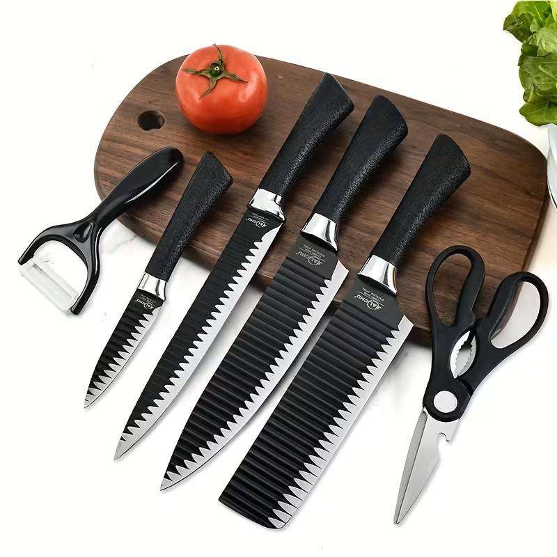 6pcs Non-Stick Coated Kitchen Knife