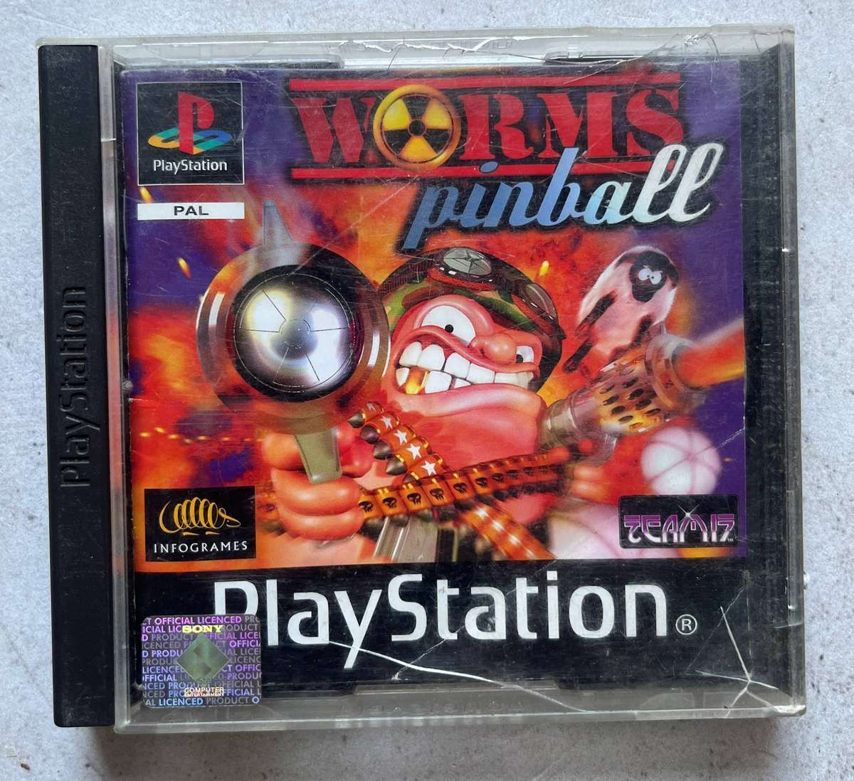 Worms Pinball - PS1 - Pinball Game - Missing Cover Art
