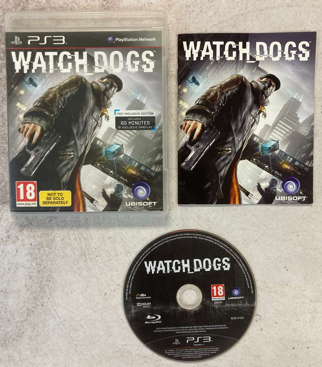 Sony PlayStation 3  Super Slim 500GB Console (Black) + Watch Dogs (PS3) (In Onriginal Box)