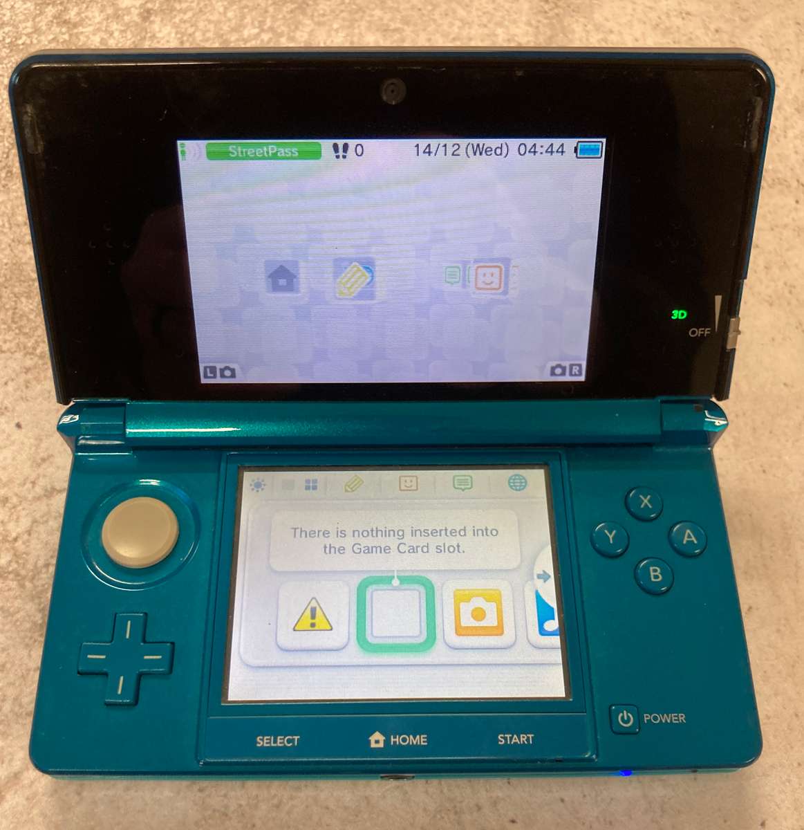 Nintendo 3Ds Handheld Console - Aqua Blue - In Original Box
