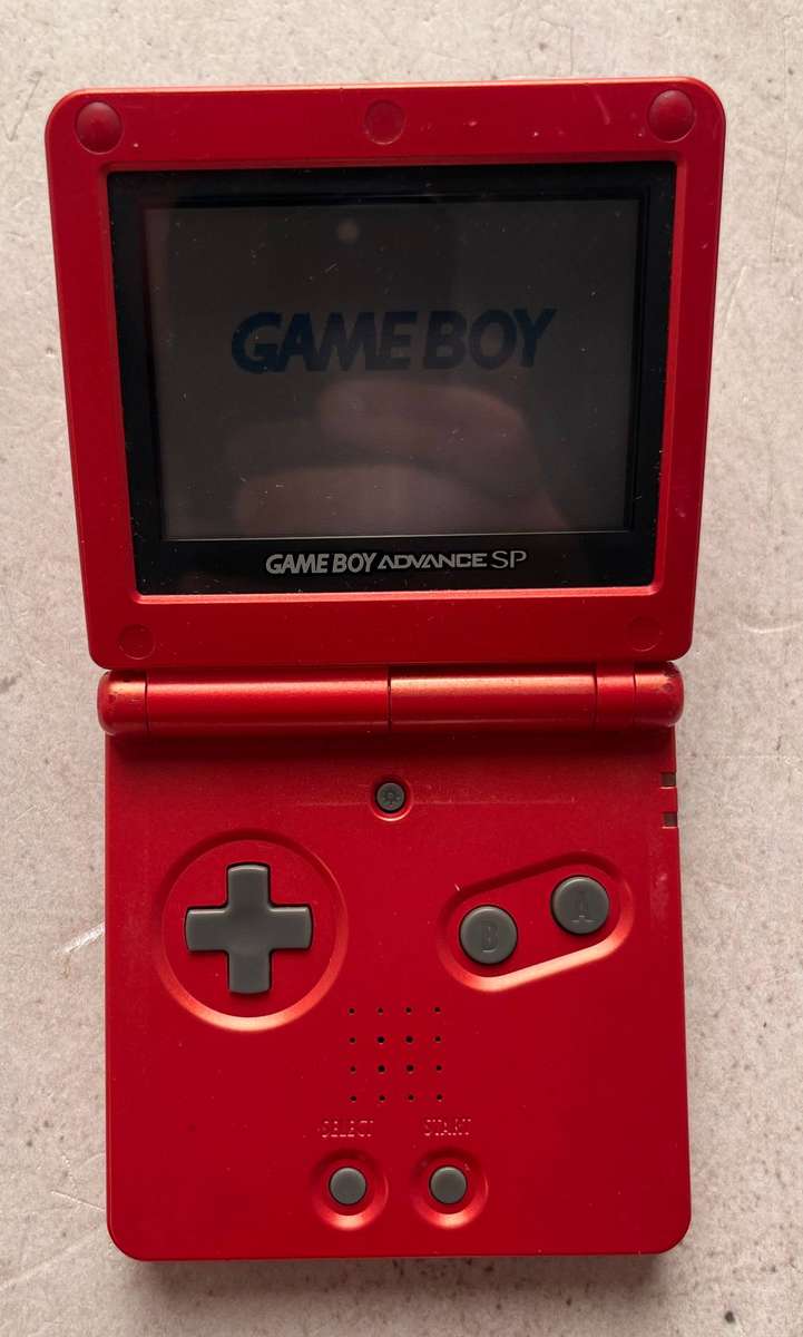 Nintendo Game Boy Advance SP Flame Red (AGS-001) Console - Complete in Box (CIB)