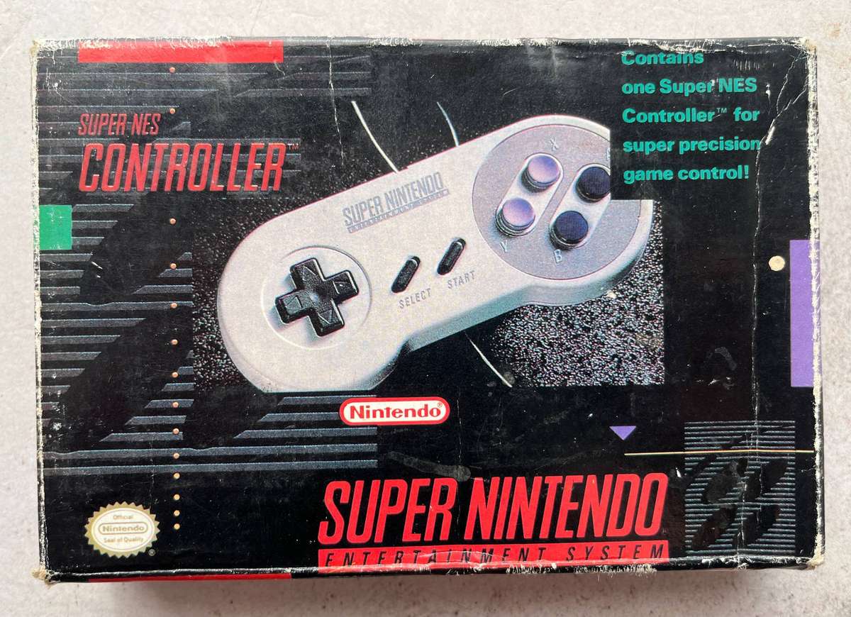 Official Super Nintendo (SNES) Controller - Complete in Box (CIB) | Genuine Nintendo Controller